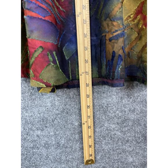 Calessa Plus Size 3X Burnout Tie-Dye Knit Crew Neck 34 Sleeve Asymmetric Dipped - Picture 4 of 11